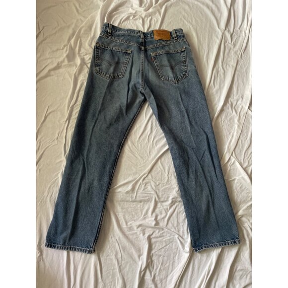 Vintage Levis 505 USA Regular Fit Straight 80's Denim Jeans W34 L30 Distressed - Picture 7 of 8